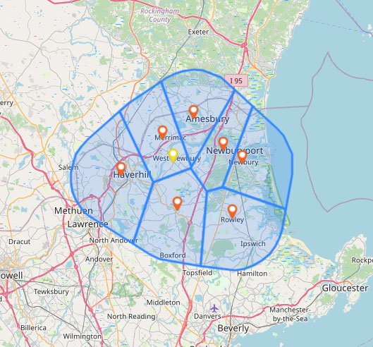 Map line of Star Remodeling Service Area